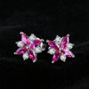 Ruby Flowers Jewelry Set