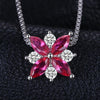 Ruby Flowers Jewelry Set