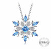 Snowflake Genuine Swiss Blue Topaz Pendant