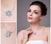 Snowflake Genuine Swiss Blue Topaz Pendant