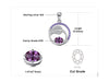 Alexandrite Sapphire Purple Cubic Zirconia Pendant