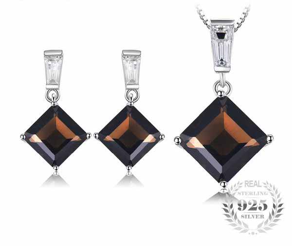 Smoky Quartz Pendant Earrings