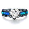Black Gold Heart Birthstone Ring