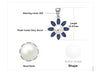 Created Blue Spinel Cultured Pearl Pendant
