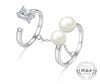 Freshwater Cultured White Pearl 2 Band Wrap Ring