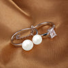 Freshwater Cultured White Pearl 2 Band Wrap Ring