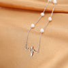 Heart Waves Pearl Box Chain Necklace