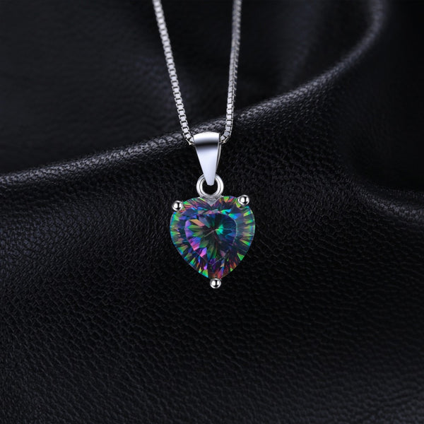 Heart Pendant Rainbow Fire Mystic Topaz