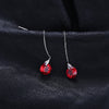 Round Ruby Threader Earrings