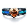 Black Gold Heart Birthstone Ring
