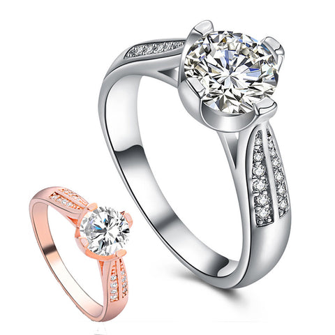 Flower Crystal Wedding Ring