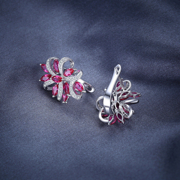 Amazing Red Ruby Clip On Earrings