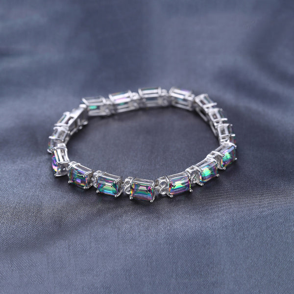 Natural Fire Rainbow Mystic Topaz Bracelet