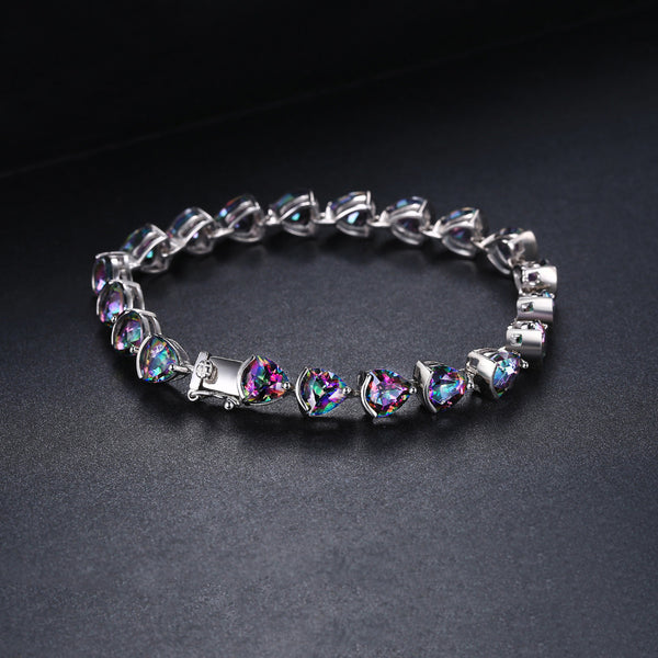 Triangle Stone Genuine Rainbow Fire Mystic Topaz Bracelet