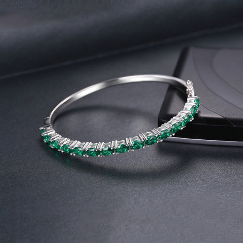 Emerald Solid Silver Bangles