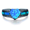 Black Gold Heart Birthstone Ring