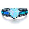 Black Gold Heart Birthstone Ring