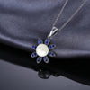 Created Blue Spinel Cultured Pearl Pendant