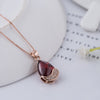 Red pomegranate rose gold necklace