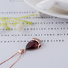 Red pomegranate rose gold necklace