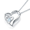 Dancing Stone Double Heart Necklace