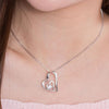 Dancing Stone Double Heart Necklace