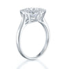 Dancing Stone Double Halo Solid 925 Sterling Silver Ring Fashion Wedding Jewelry