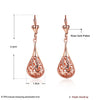18K Rose Gold Laser Cut Drop Down Earrings