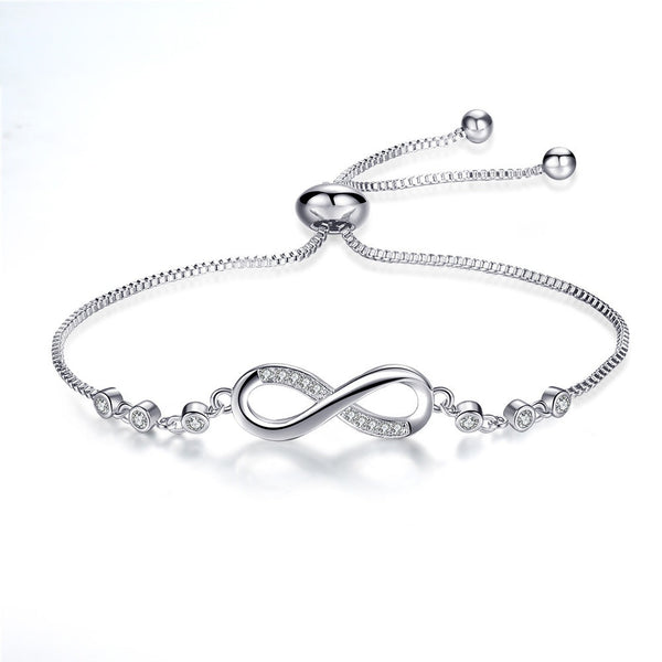 Infinity Elegant Diamond Silver Bracelet
