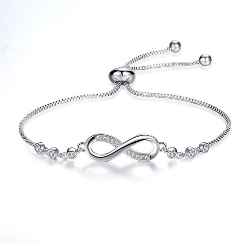 Infinity Elegant Diamond Silver Bracelet