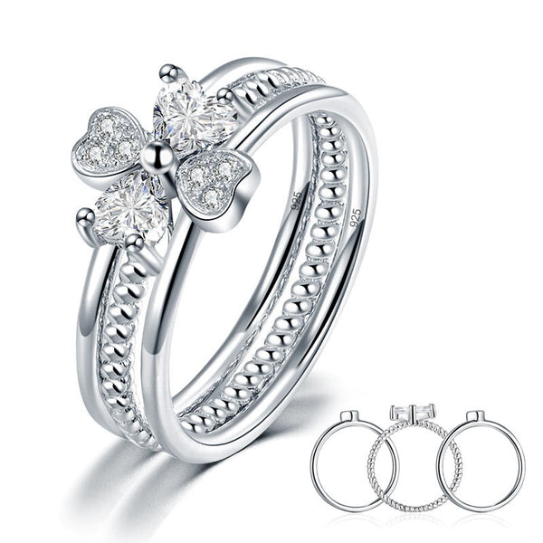 Triple Heart Love Ring Set