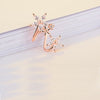 Bone Clips Crystal Flower Cuff Earring