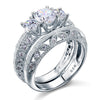 Vintage Triple Diamond Double Wedding Ring Set