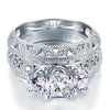 Vintage Triple Diamond Double Wedding Ring Set