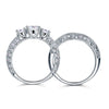 Vintage Triple Diamond Double Wedding Ring Set