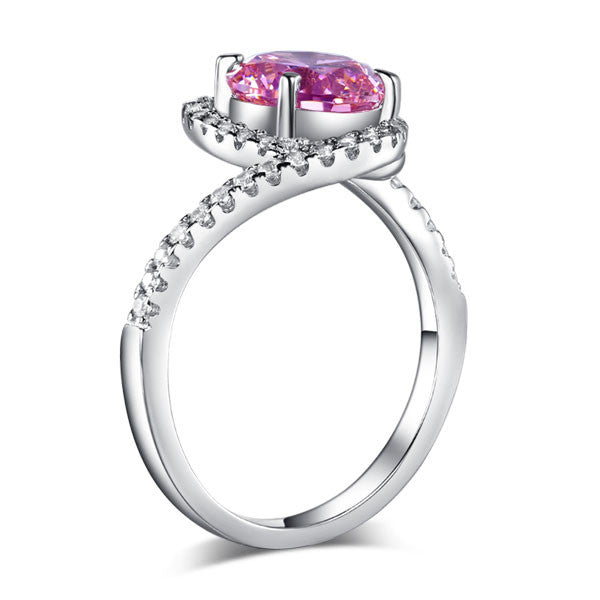 2ct Pink Diamond Twist Curl Ring